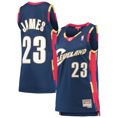 Women's Mitchell & Ness LeBron James Navy Cleveland Cavaliers  Hardwood Classics Swingman Jersey