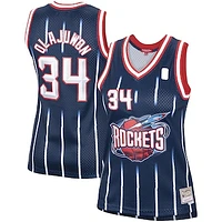 Women's Mitchell & Ness Hakeem Olajuwon Navy Houston Rockets  Hardwood Classics Swingman Jersey