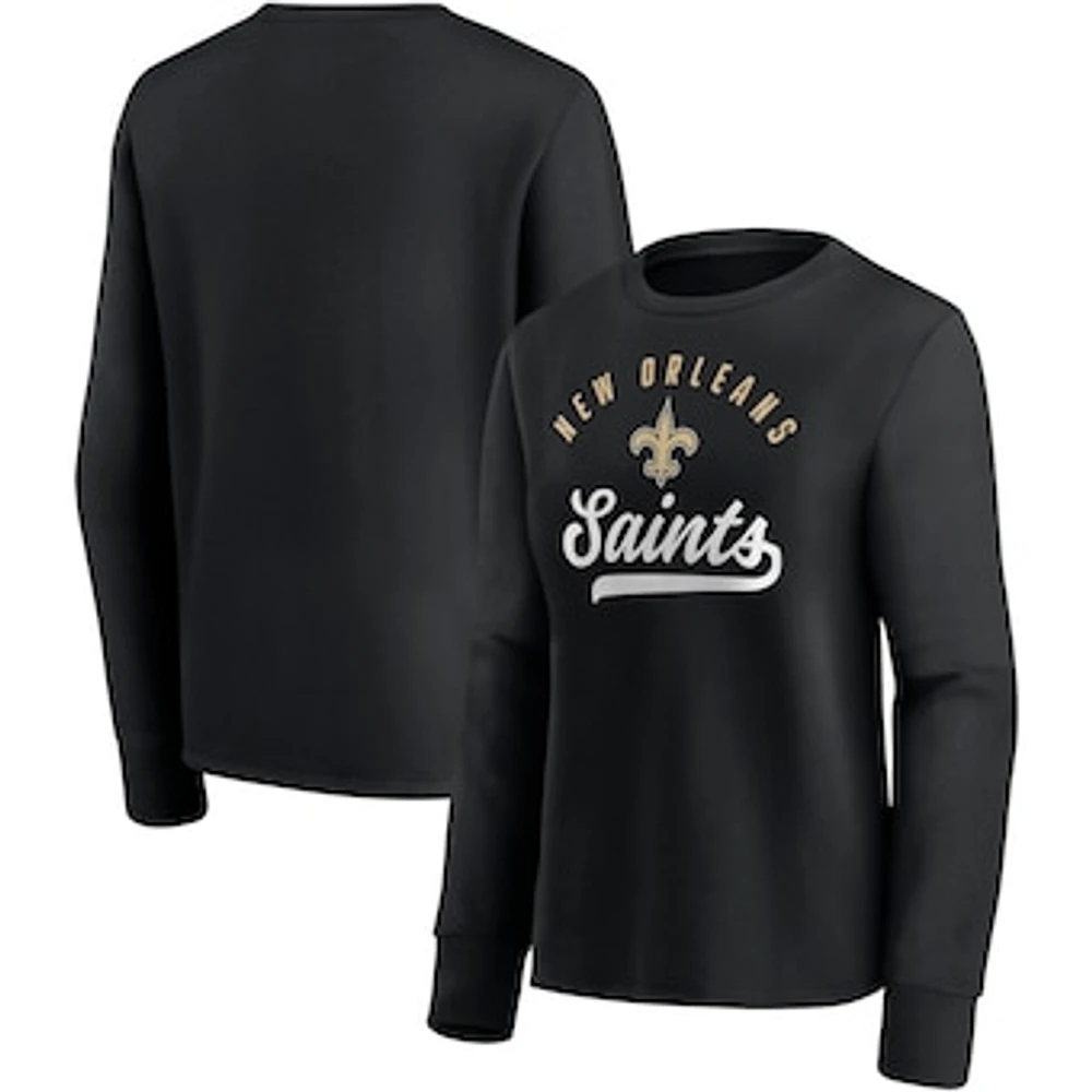 Women's Fanatics Black New Orleans Saints Ultimate Style Pullover Sweatshirt