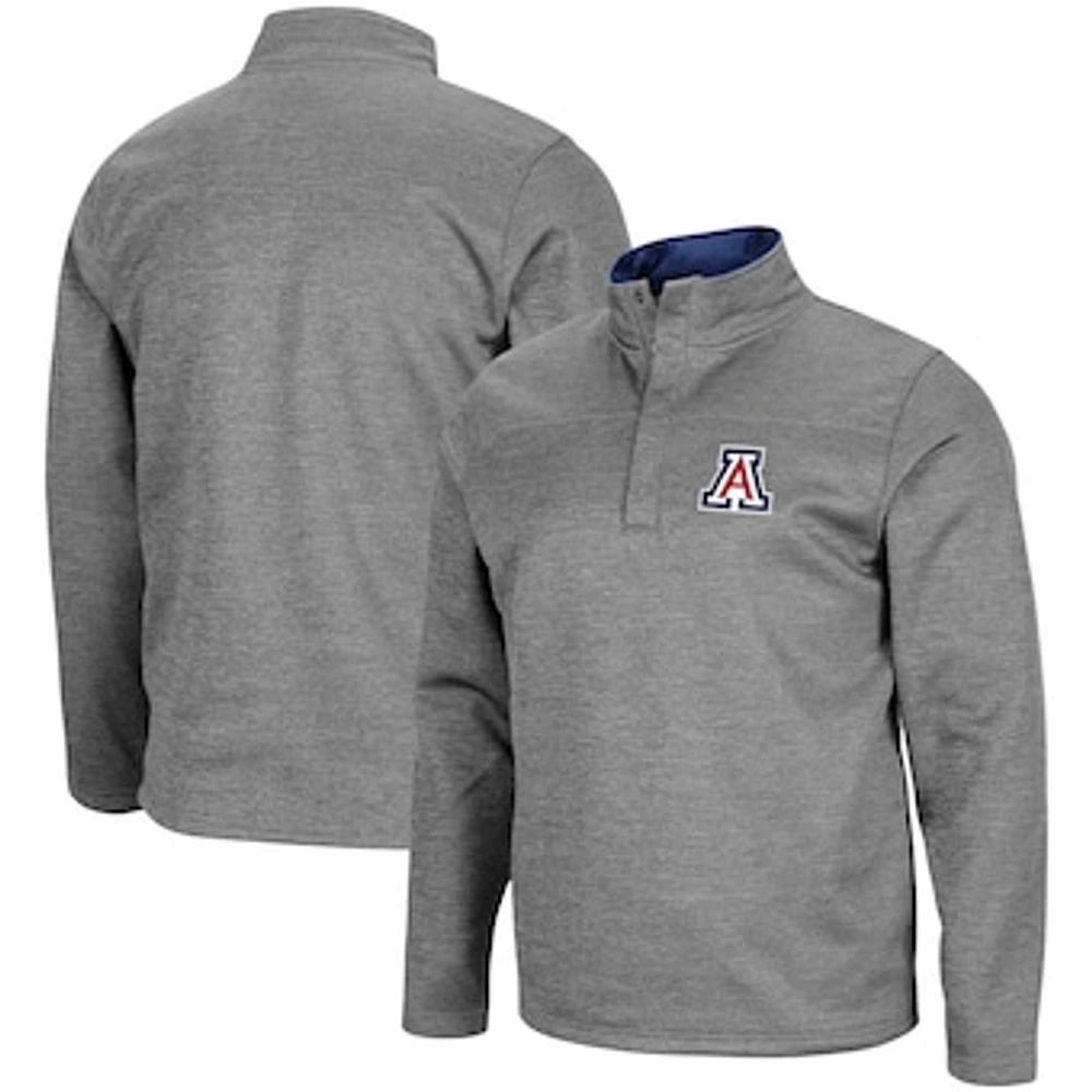 Men's Colosseum Heathered Charcoal Arizona Wildcats Roman Pullover Jacket