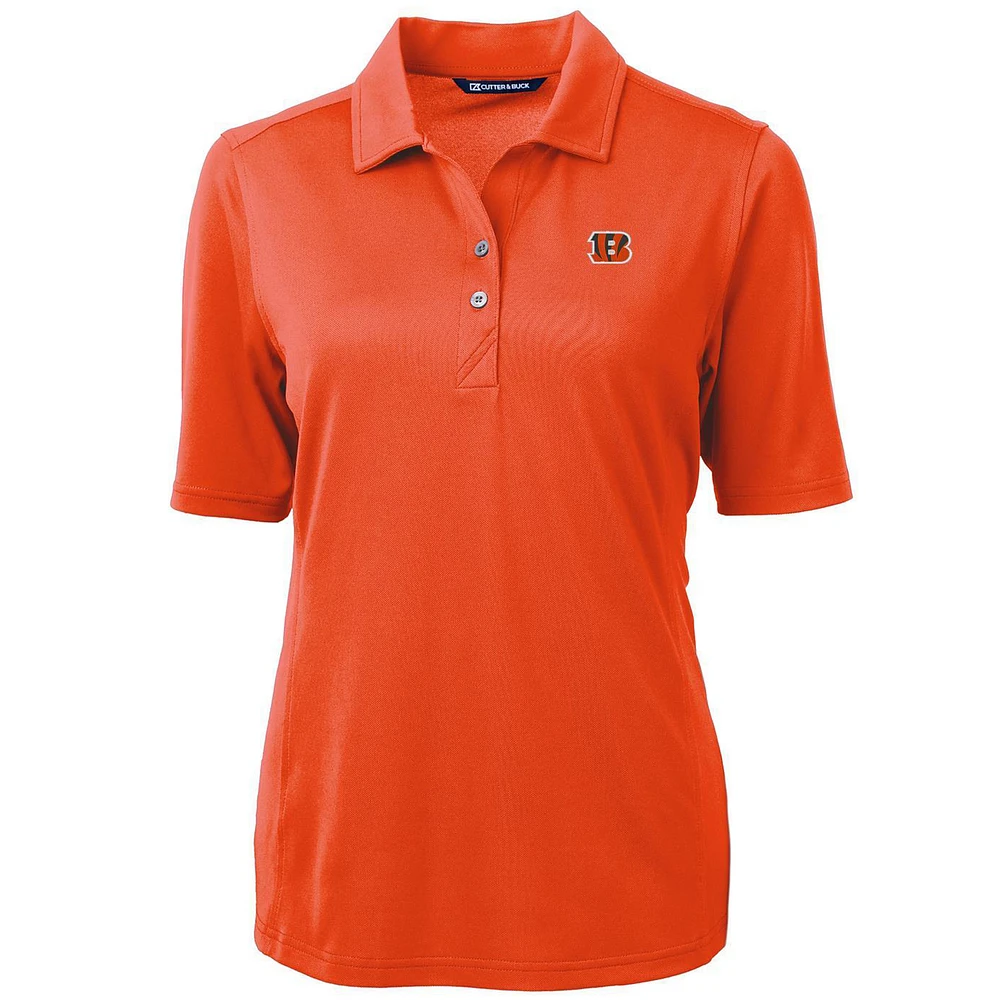 Women's Cutter & Buck Orange Cincinnati Bengals Virtue Eco Pique Recycled Polo
