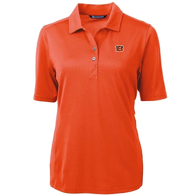 Women's Cutter & Buck Orange Cincinnati Bengals Virtue Eco Pique Recycled Polo