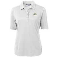Women's Cutter & Buck White Green Bay Packers Virtue Eco Pique Recycled Polo