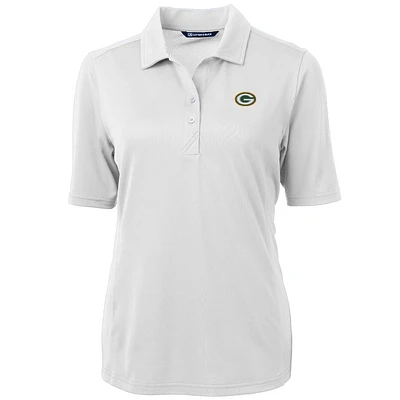Women's Cutter & Buck White Green Bay Packers Virtue Eco Pique Recycled Polo