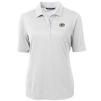 Women's Cutter & Buck White Green Bay Packers Virtue Eco Pique Recycled Polo