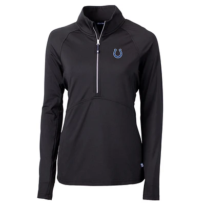 Women's Cutter & Buck Black Indianapolis Colts Adapt Eco Knit Half-Zip Pullover Jacket