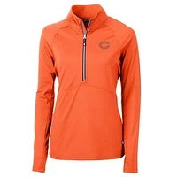 Women's Cutter & Buck Orange Chicago Bears Adapt Eco Knit Half-Zip Pullover Jacket