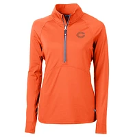 Women's Cutter & Buck Orange Chicago Bears Adapt Eco Knit Half-Zip Pullover Jacket