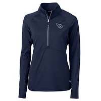 Women's Cutter & Buck Navy Tennessee Titans Adapt Eco Knit Half-Zip Pullover Jacket