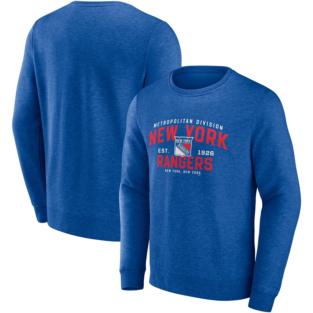 Men's Fanatics Blue New York Rangers Classic Move Pullover Sweatshirt