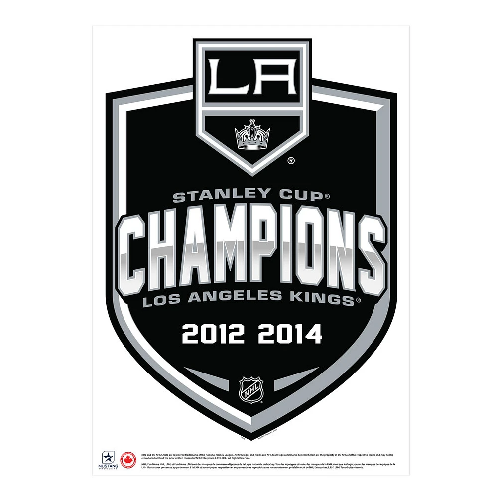 Los Angeles Kings 2-Time Stanley Cup Champions - 16'' x 22'' Repositionable Shield Decal