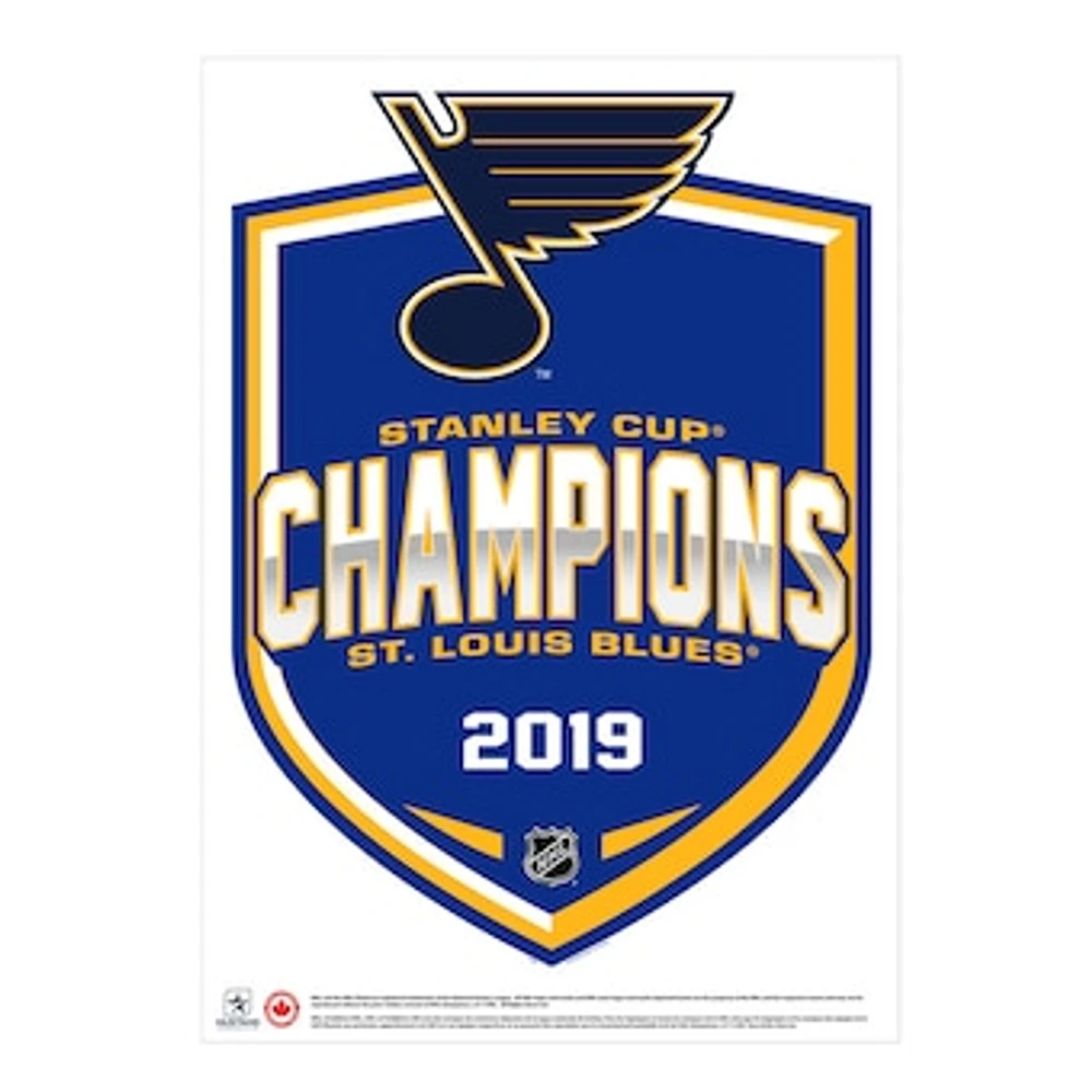 St. Louis Blues 2019 Stanley Cup Champions - 16'' x 22'' Repositionable Shield Decal