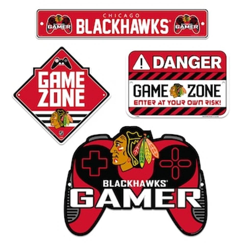 Chicago Blackhawks - 4-Piece Gaming Sign Set