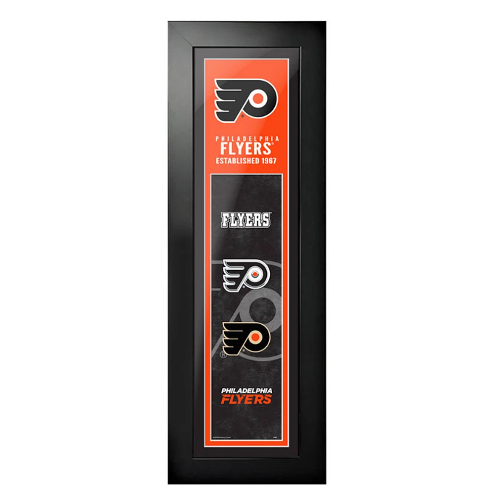 Philadelphia Flyers - 6'' x 22'' Logos to History Framed Art