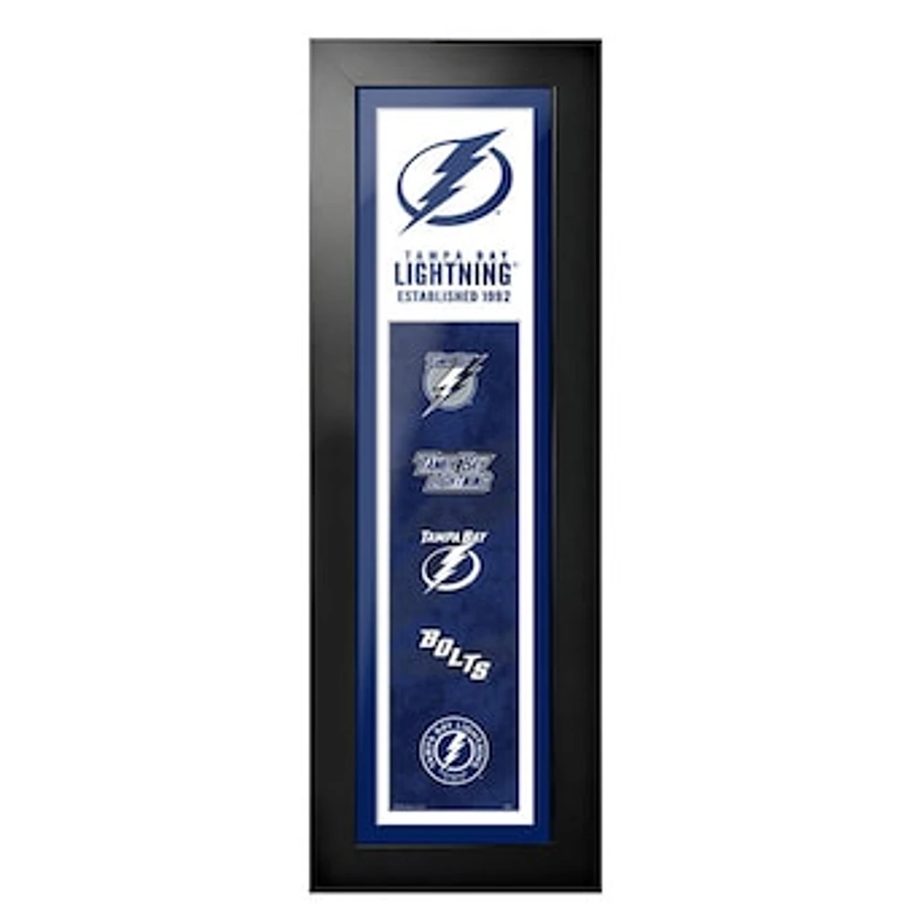 Tampa Bay Lightning - 6'' x 22'' Logos to History Framed Art