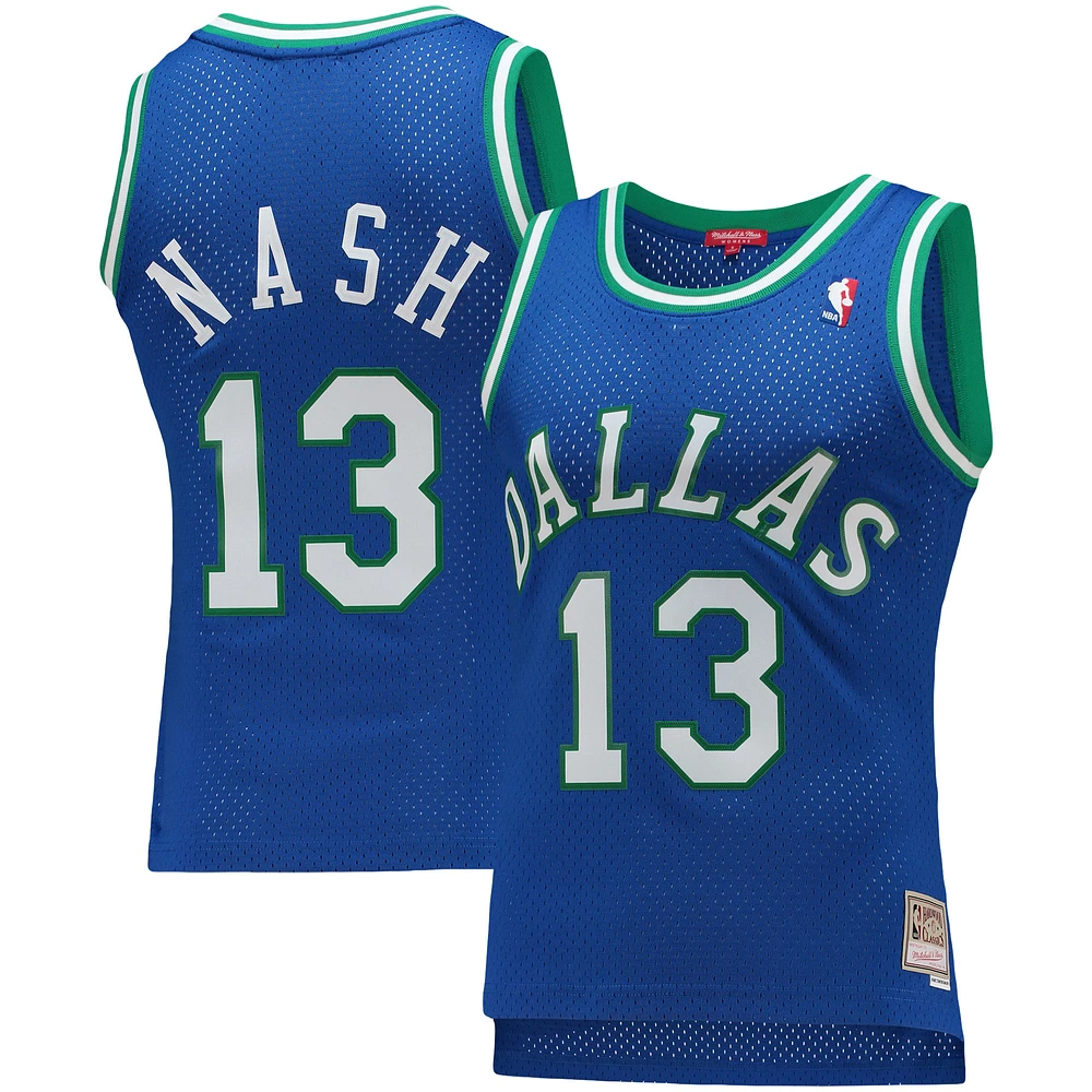 Women's Mitchell & Ness Steve Nash Blue Dallas Mavericks 1998/99 Hardwood Classics Swingman Jersey