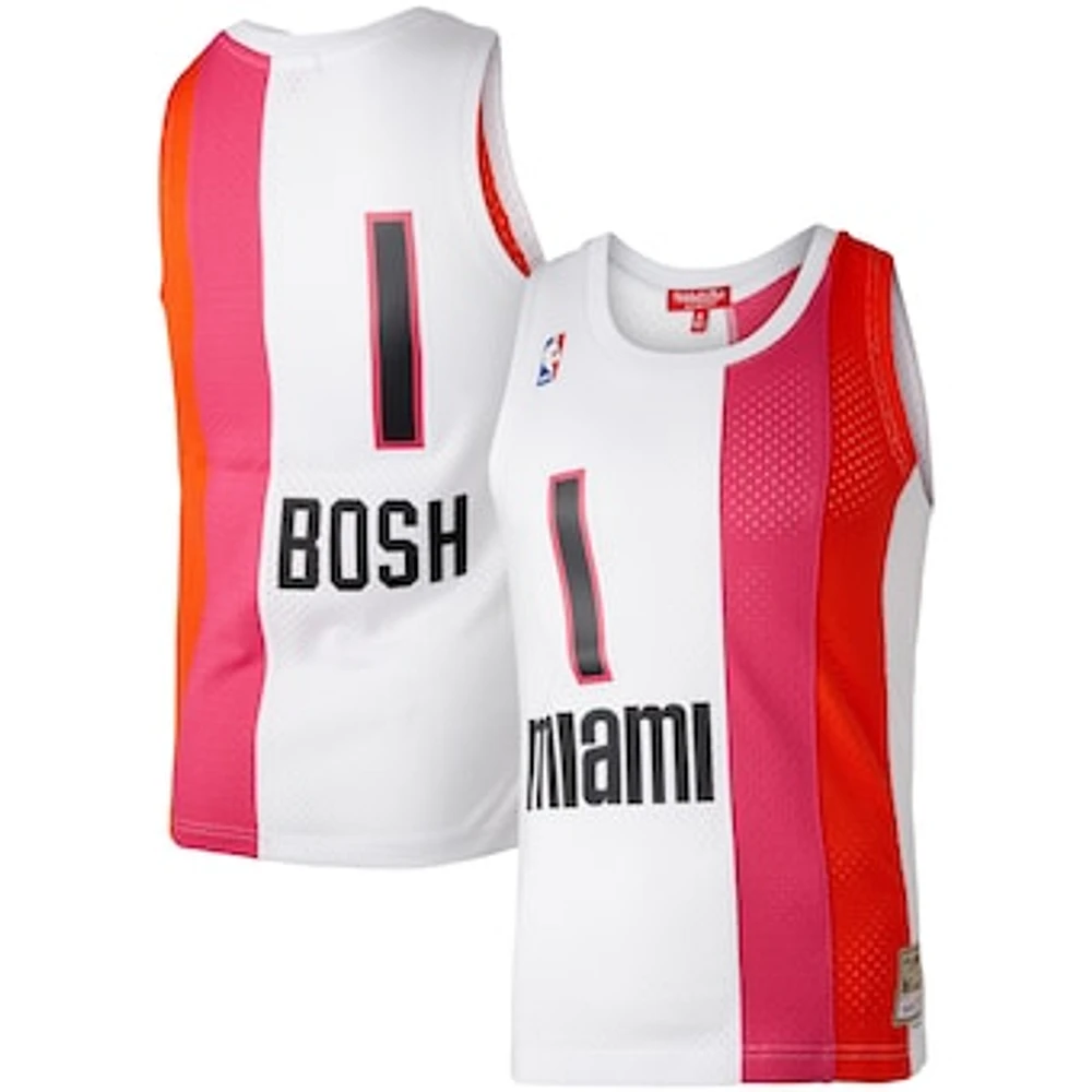 Women's Mitchell & Ness Chris Bosh White Miami Heat Hardwood Classics 2011/12 Swingman Jersey