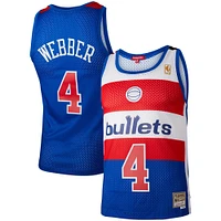 Women's Mitchell & Ness Chris Webber Blue Washington Bullets Hardwood Classics 1996/97 Swingman Jersey