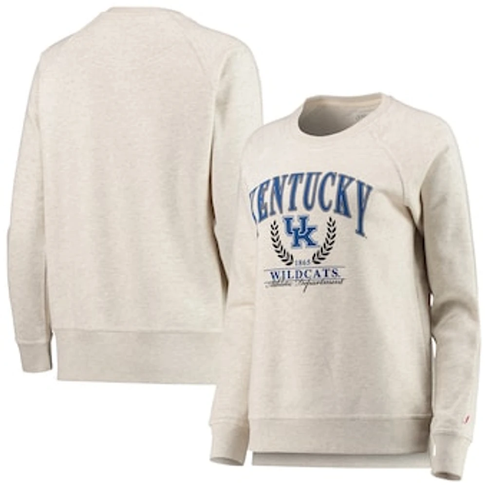 Women's League Collegiate Wear Oatmeal Kentucky Wildcats Academy Raglan Pullover Sweatshirt