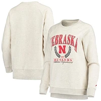 Women's League Collegiate Wear Oatmeal Nebraska Huskers Academy Raglan Pullover Sweatshirt