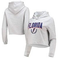 Women's League Collegiate Wear Ash Florida Gators 1636 Cropped Pullover Hoodie