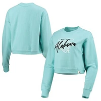 Women's League Collegiate Wear Light Blue Alabama Crimson Tide Corded Timber Cropped Pullover Sweatshirt