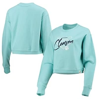 Women's League Collegiate Wear Light Blue Clemson Tigers Corded Timber Cropped Pullover Sweatshirt