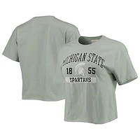 Women's League Collegiate Wear Green Michigan State Spartans Classic Clothesline Crop Top