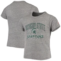 Youth League Collegiate Wear Heathered Gray Michigan State Spartans Victory Falls Tri-Blend T-Shirt