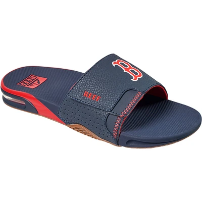 Men's REEF Boston Red Sox Fanning Slide Sandals