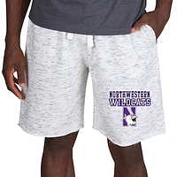 Men's Concepts Sport White/Charcoal Northwestern Wildcats Alley Fleece Shorts