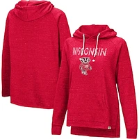 Women's Colosseum Red Wisconsin Badgers Nollie Slub Raglan Pullover Hoodie