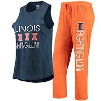 Women's Concepts Sport Orange/Navy Illinois Fighting Illini Tank Top & Pants Sleep Set