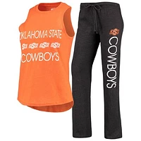 Women's Concepts Sport Orange/Black Oklahoma State Cowboys Team Tank Top & Pants Sleep Set