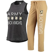 Women's Concepts Sport Gold/Black Army Black Knights Tank Top & Pants Sleep Set