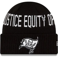 Men's New Era Black Tampa Bay Buccaneers Team Social Justice Cuffed Knit Hat