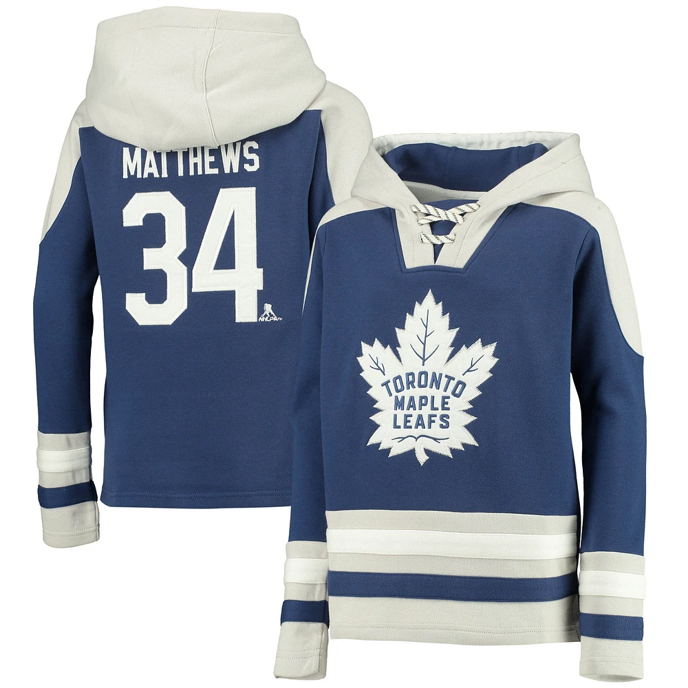 Youth Auston Matthews Blue Toronto Maple Leafs Ageless Must-Have V-Neck Name & Number Pullover Hoodie