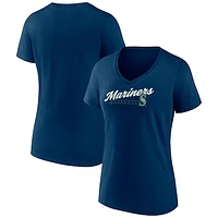 Women's Fanatics Navy Seattle Mariners One & Only V-Neck T-Shirt