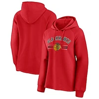 Women's Fanatics Red Chicago Blackhawks Perfect Play Raglan Pullover Hoodie