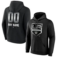 Men's Black Los Angeles Kings Personalized Midnight Mascot Logo Pullover Hoodie