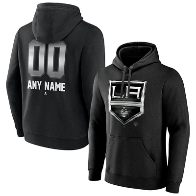 Men's Black Los Angeles Kings Personalized Midnight Mascot Logo Pullover Hoodie