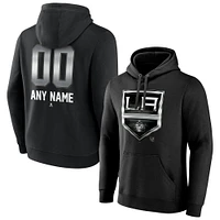Men's Black Los Angeles Kings Personalized Midnight Mascot Logo Pullover Hoodie