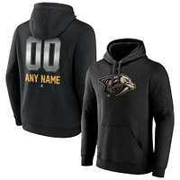 Men's Black Nashville Predators Personalized Midnight Mascot Logo Pullover Hoodie