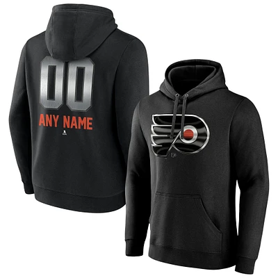 Men's Black Philadelphia Flyers Personalized Midnight Mascot Logo Pullover Hoodie