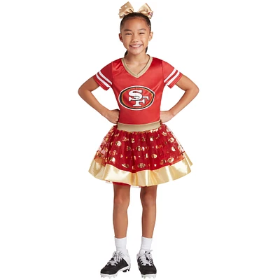 Girls Youth Scarlet San Francisco 49ers Tutu Tailgate Game Day V-Neck Costume