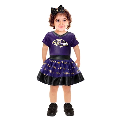 Girls Toddler Purple Baltimore Ravens Tutu Tailgate Game Day V-Neck Costume