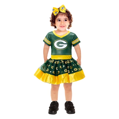 Girls Toddler Green Bay Packers Tutu Tailgate Game Day V-Neck Costume