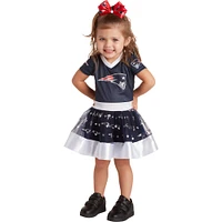 Girls Toddler Navy New England Patriots Tutu Tailgate Game Day V-Neck Costume