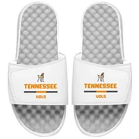 Men's ISlide White Tennessee Volunteers Split Bar Slide Sandals