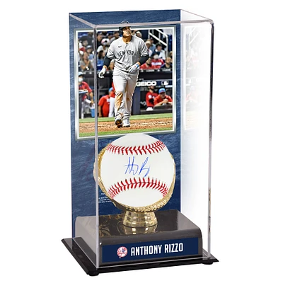 Anthony Rizzo New York Yankees Autographed Baseball and Debut Gold Glove Display Case with Image